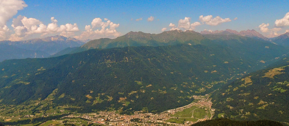 La valle di Primiero vista dal Sasso Padella